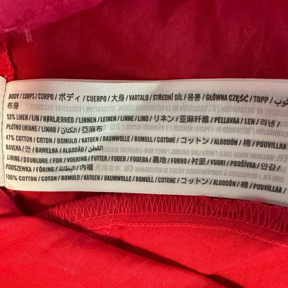 Abercrombie & Fitch Pink Mini Babydoll Ruffle Sleeve Linen Dress - Women’s S - Picture 9 of 16